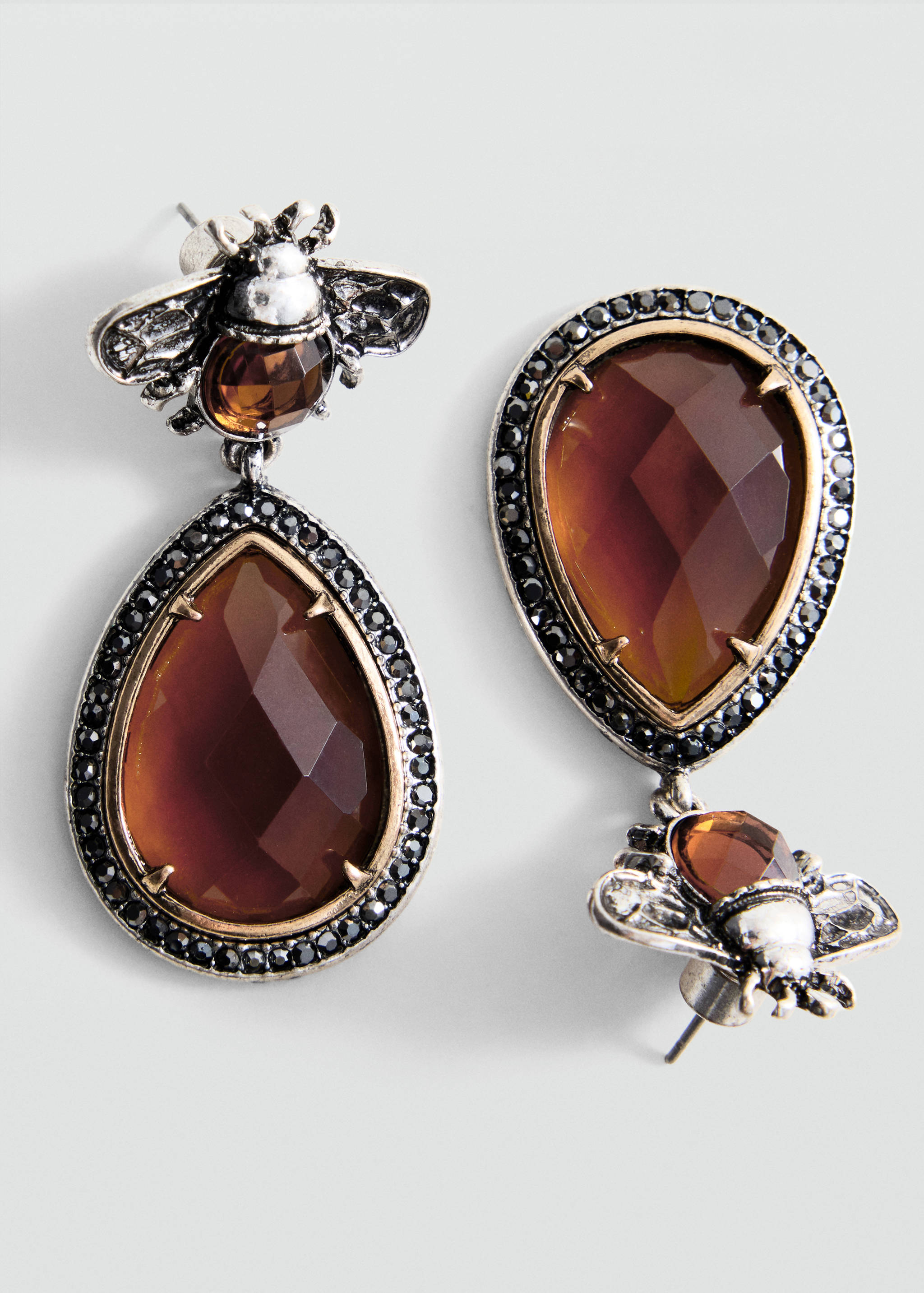 Pendant crystals earrings - Medium plane