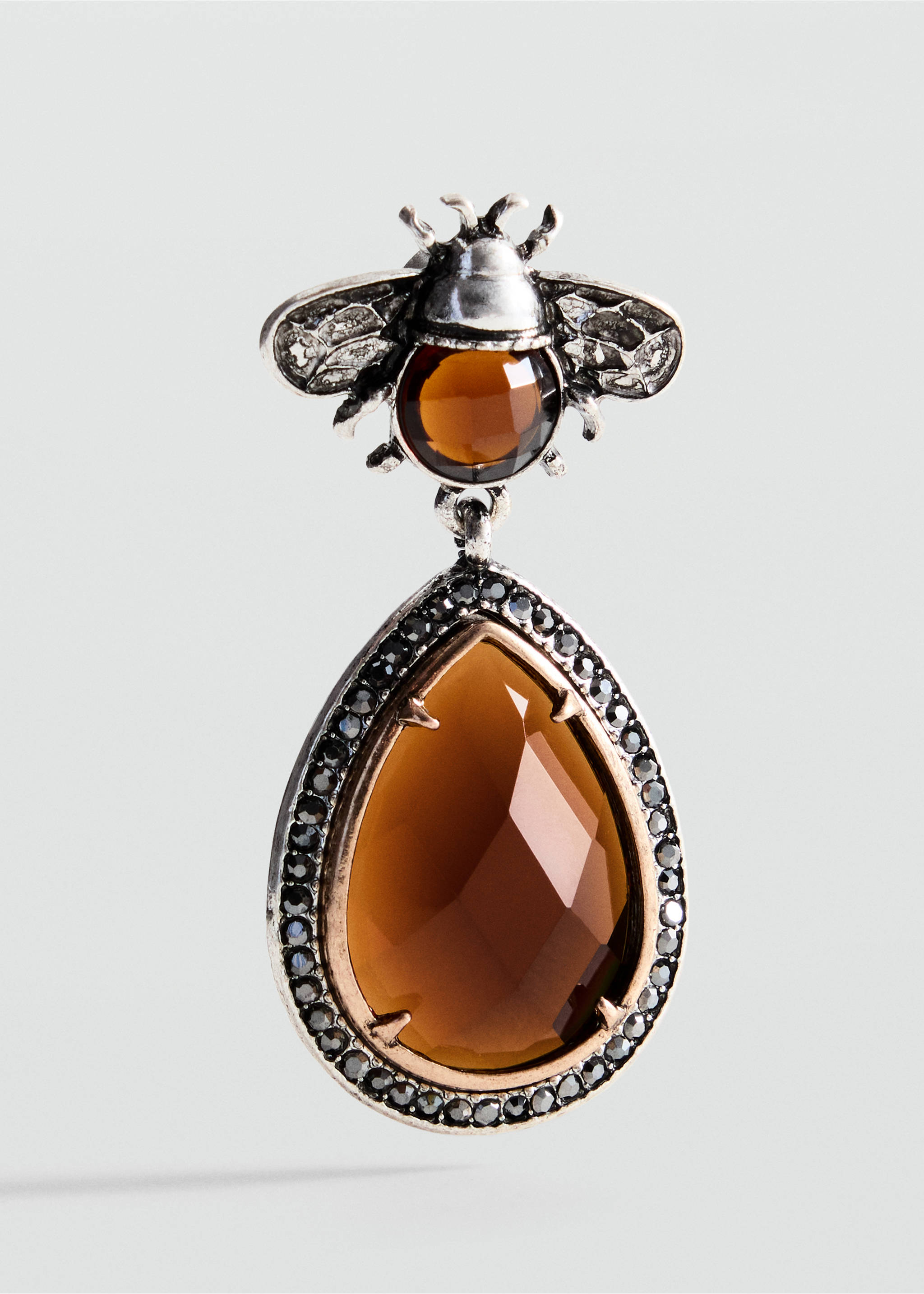 Pendant crystals earrings - Details of the article 1, Silver. Ref: 37026010-00.