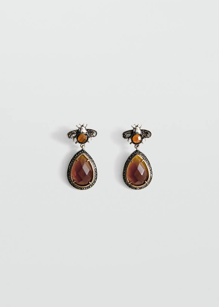 Pendant crystals earrings — Silver