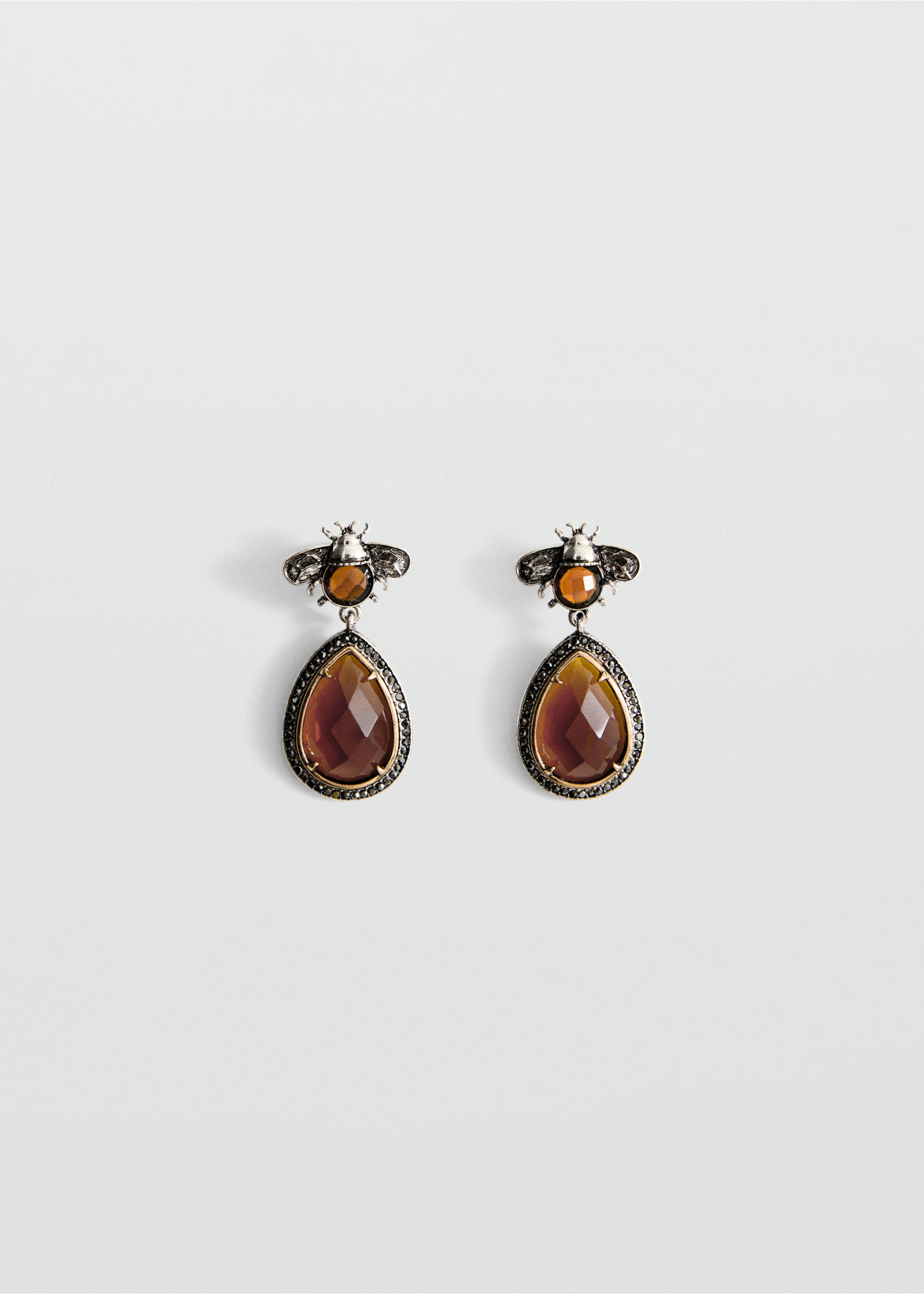 Pendant crystals earrings - Article without model, Silver. Ref: 37026010-00.