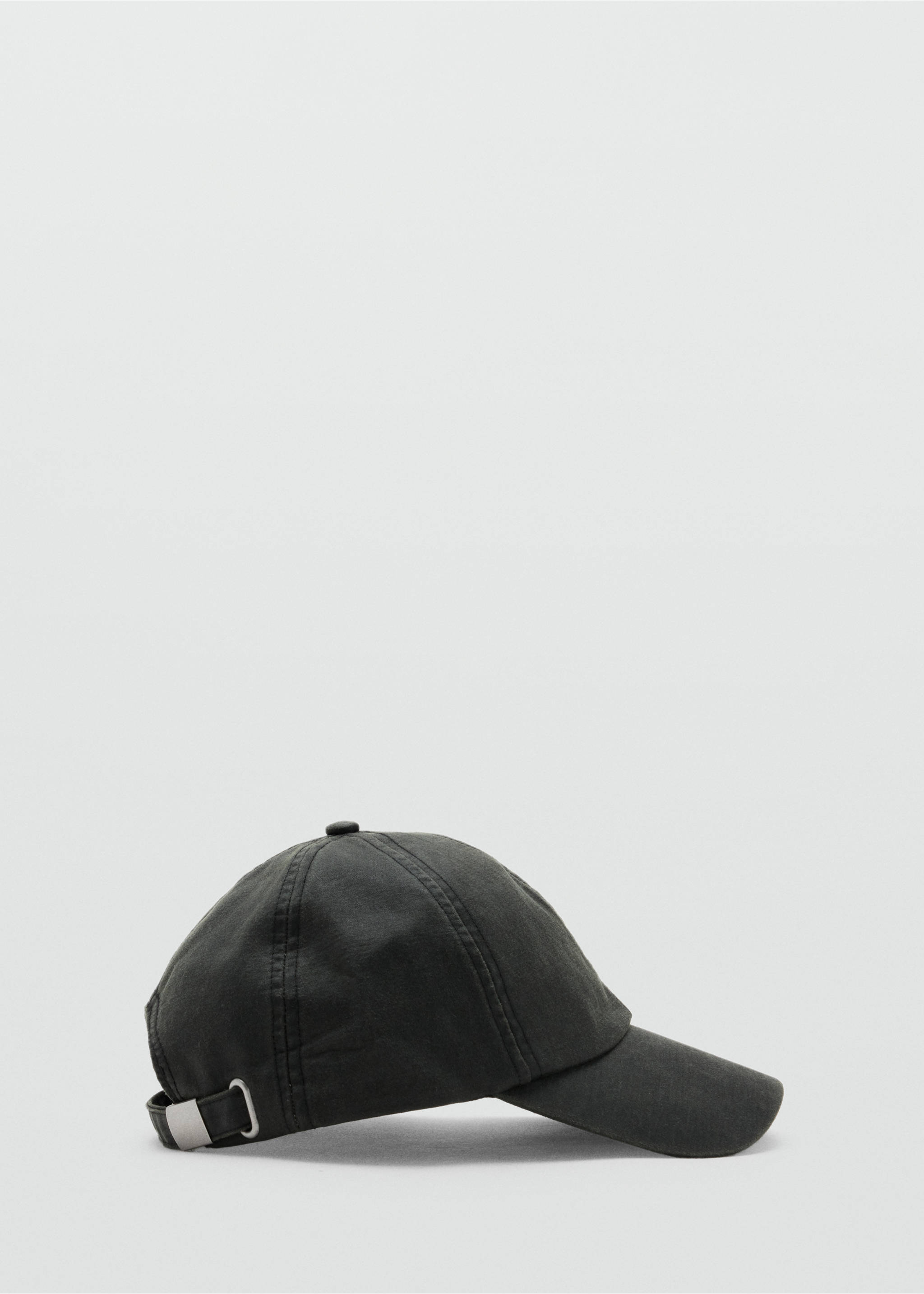 Dark grey baseball cap with an adjustable silver-toned buckle strap., Khaki. Ref: 37026014-00.
