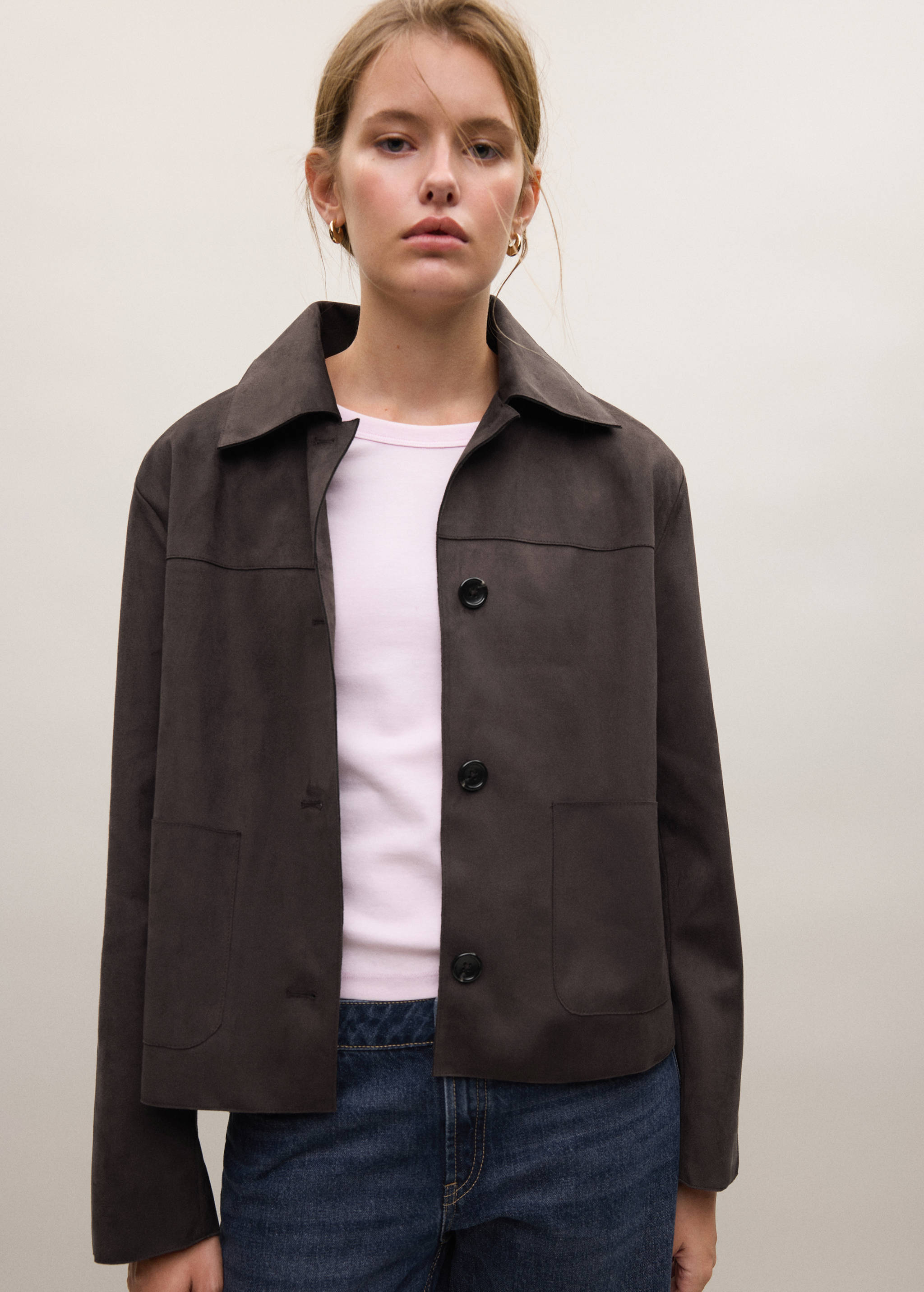 Collared button-up jacket - Medium plane