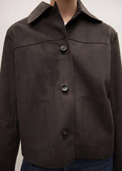 Suede effect jacket — Chocolate 4