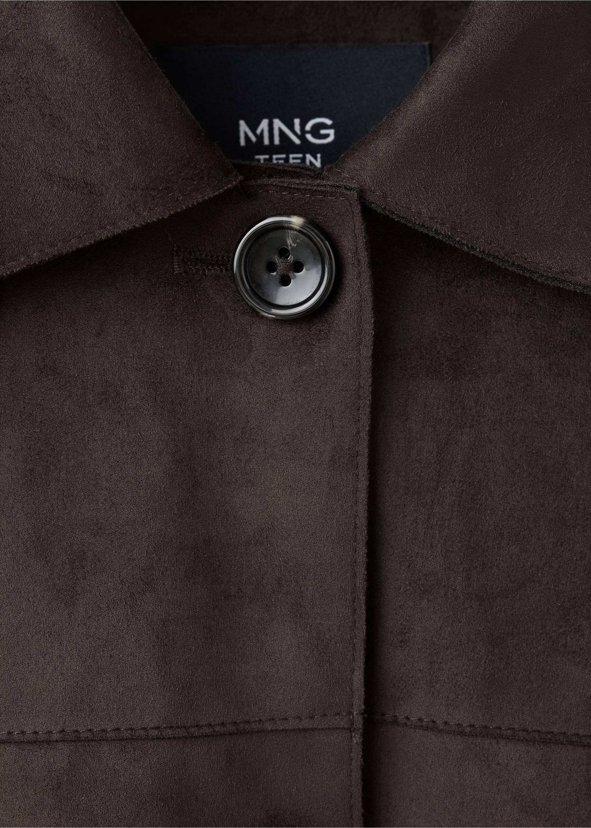 Veste à col chemise avec boutons - Détail de l'article 8, Chocolat. Ref: 37026321-00.