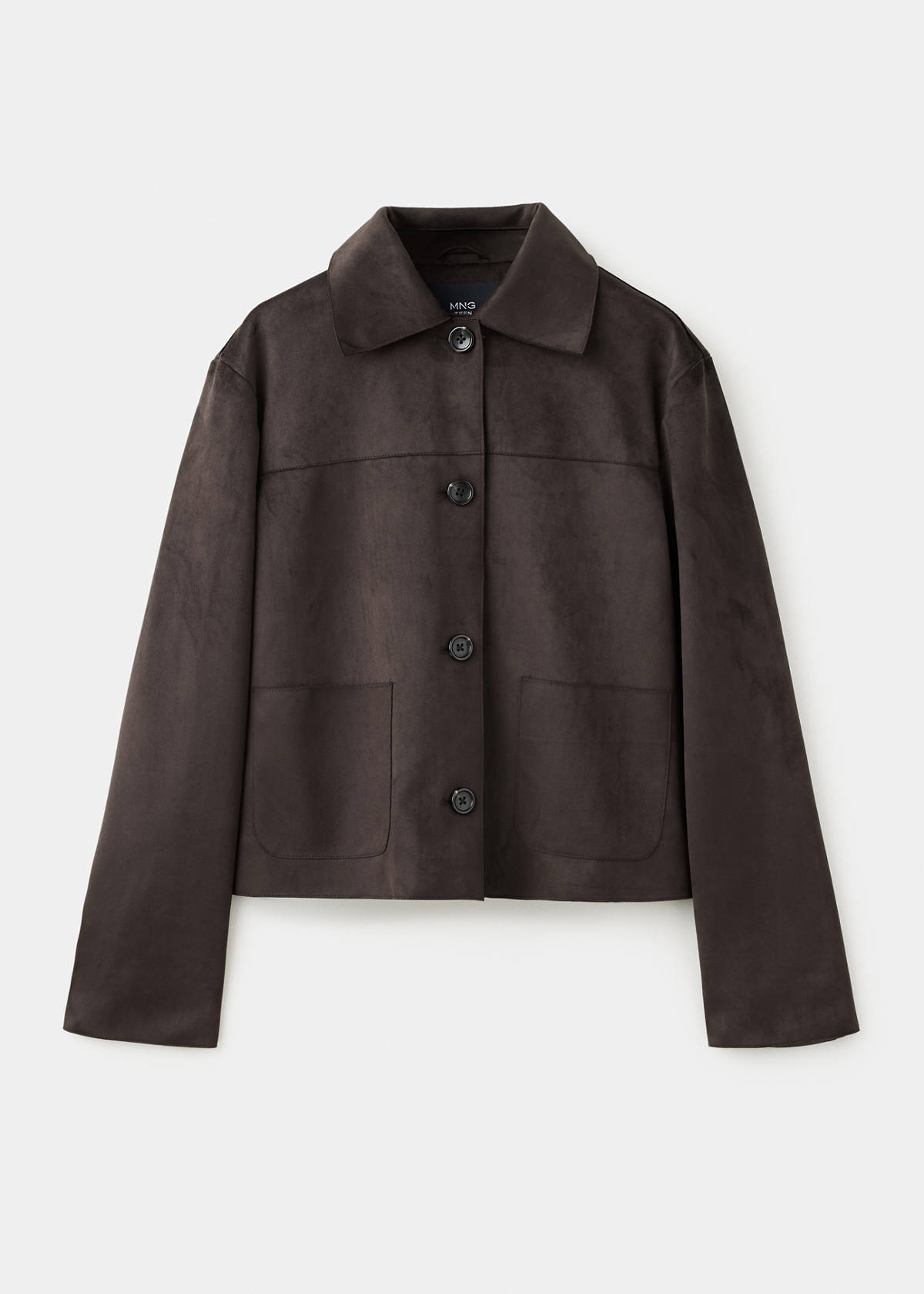 Suede effect jacket — Chocolate