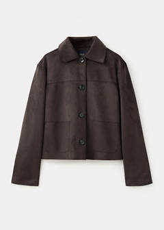 Suede effect jacket — Chocolate 6