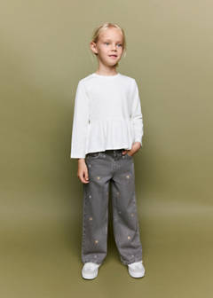 Straight-leg jeans with embroidered stars — Denim Grey 2