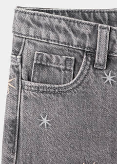 Straight-leg jeans with embroidered stars — Denim Grey 4