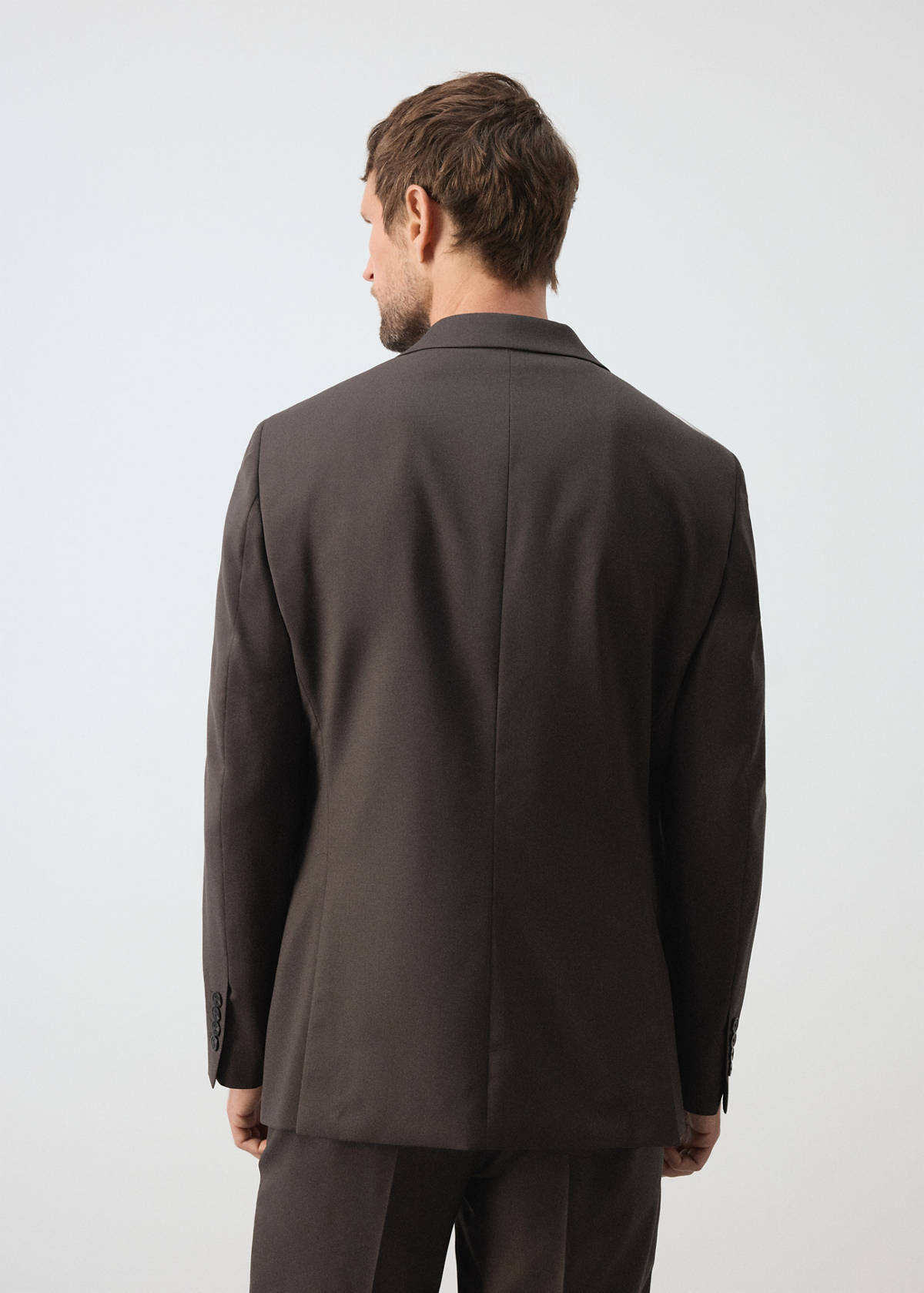 Turin suit jacket, 100% virgin wool, slim fit — Brown