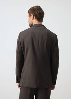 Turin suit jacket, 100% virgin wool, slim fit — Brown 3