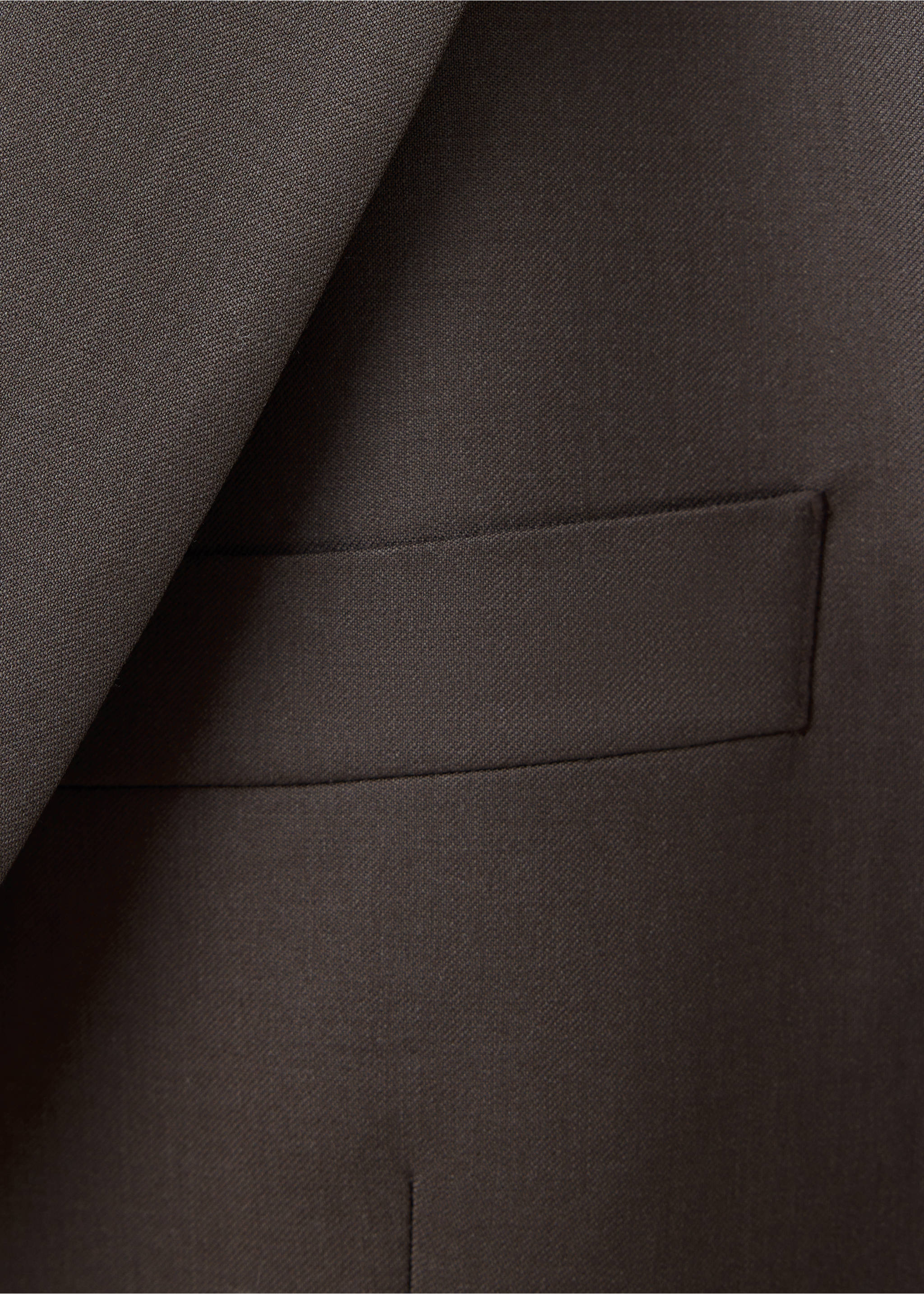 Turin 100% virgin wool suit jacket - Details of the article 8, Brown. Ref: 37026325-00.