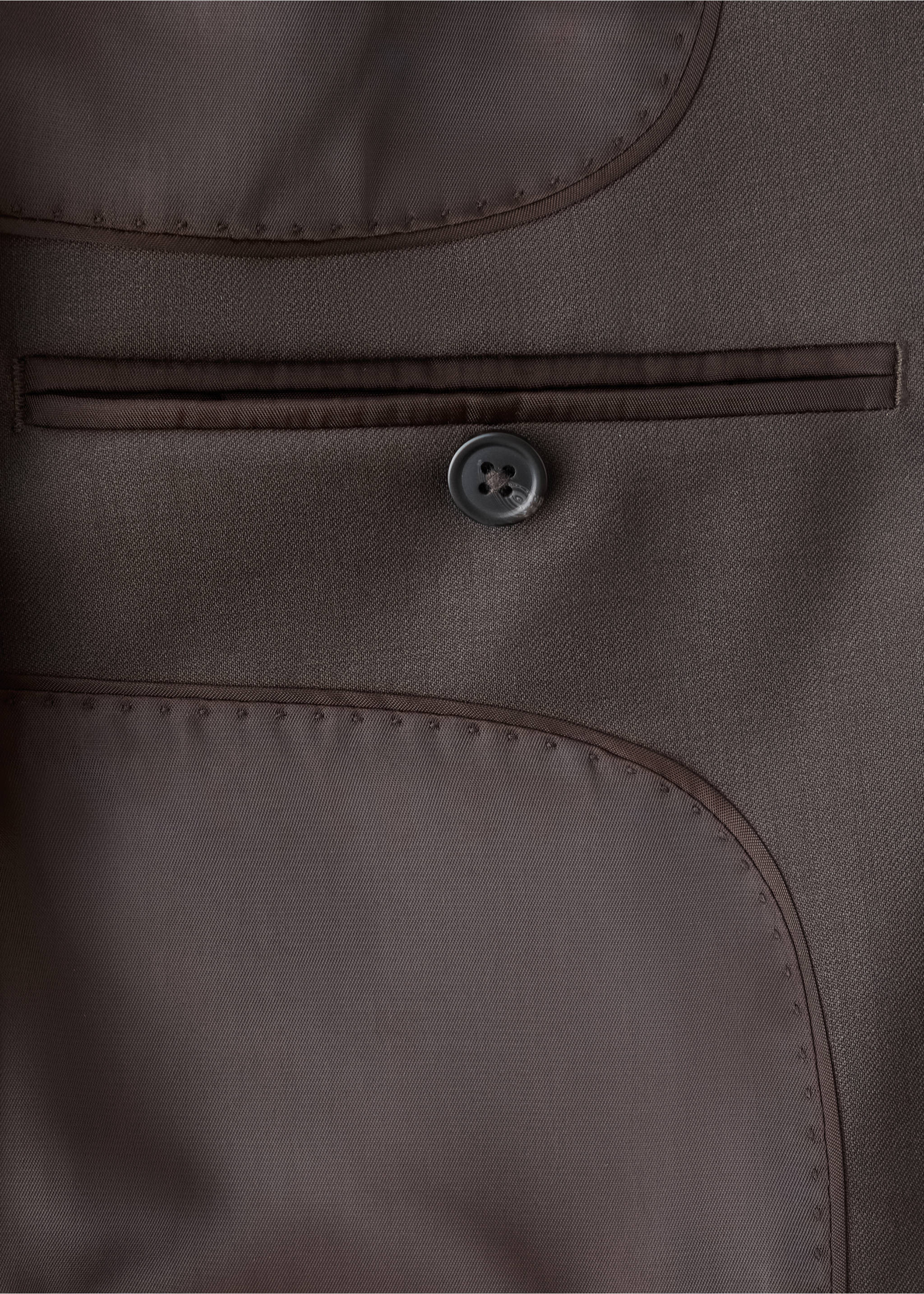 Turin 100% virgin wool suit jacket - Details of the article 0, Brown. Ref: 37026325-00.