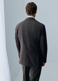 Turin suit jacket, 100% virgin wool, slim fit — Brown 11