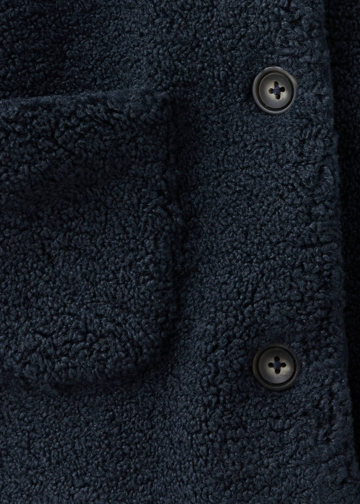 Long shearling coat — Navy