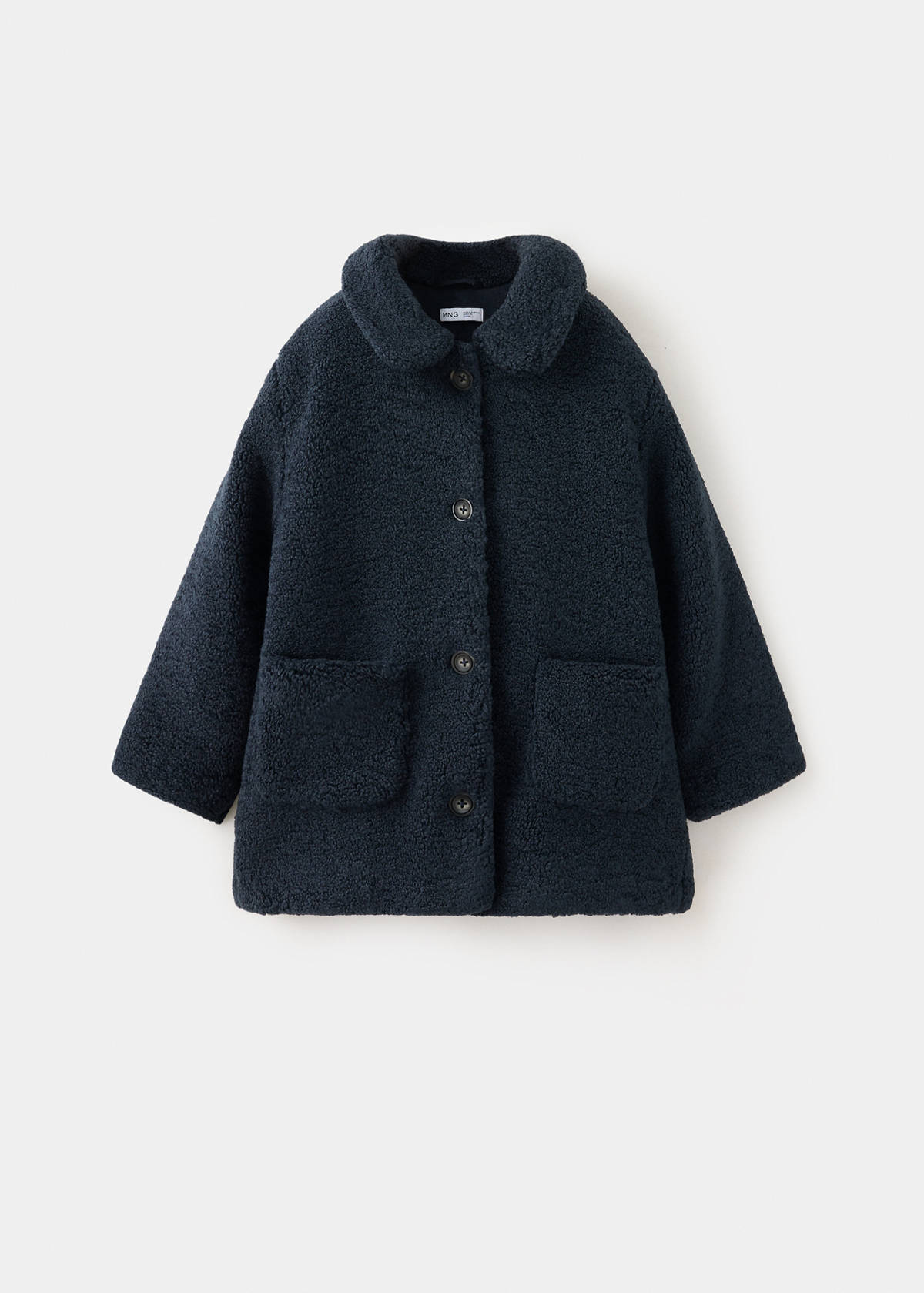 Long shearling coat — Navy