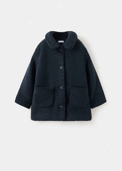Long shearling coat — Navy 3