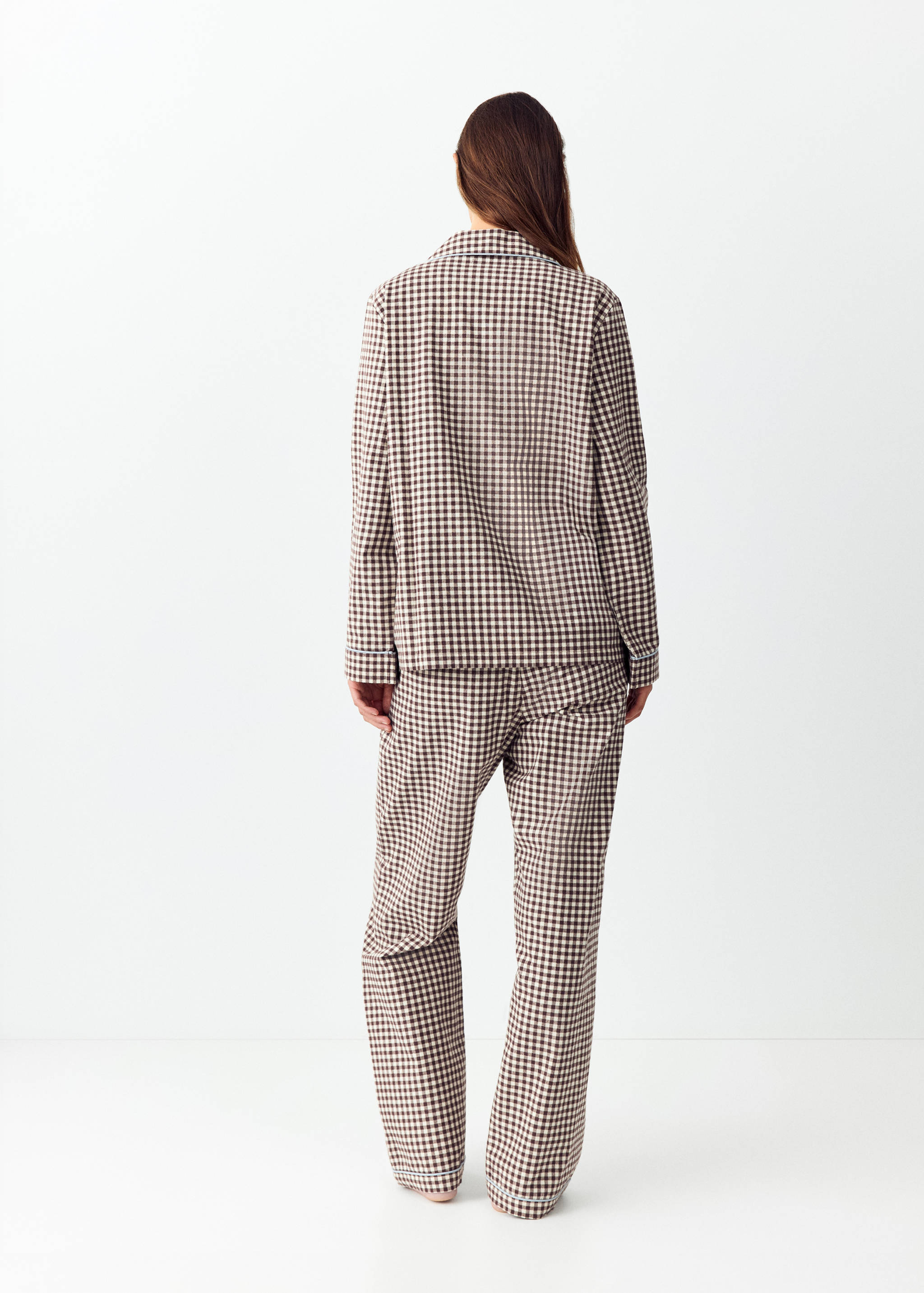 Gingham-check cotton pyjamas - Reverse of the article