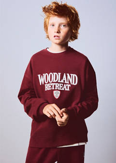Printed cotton sweatshirt — Maroon 1