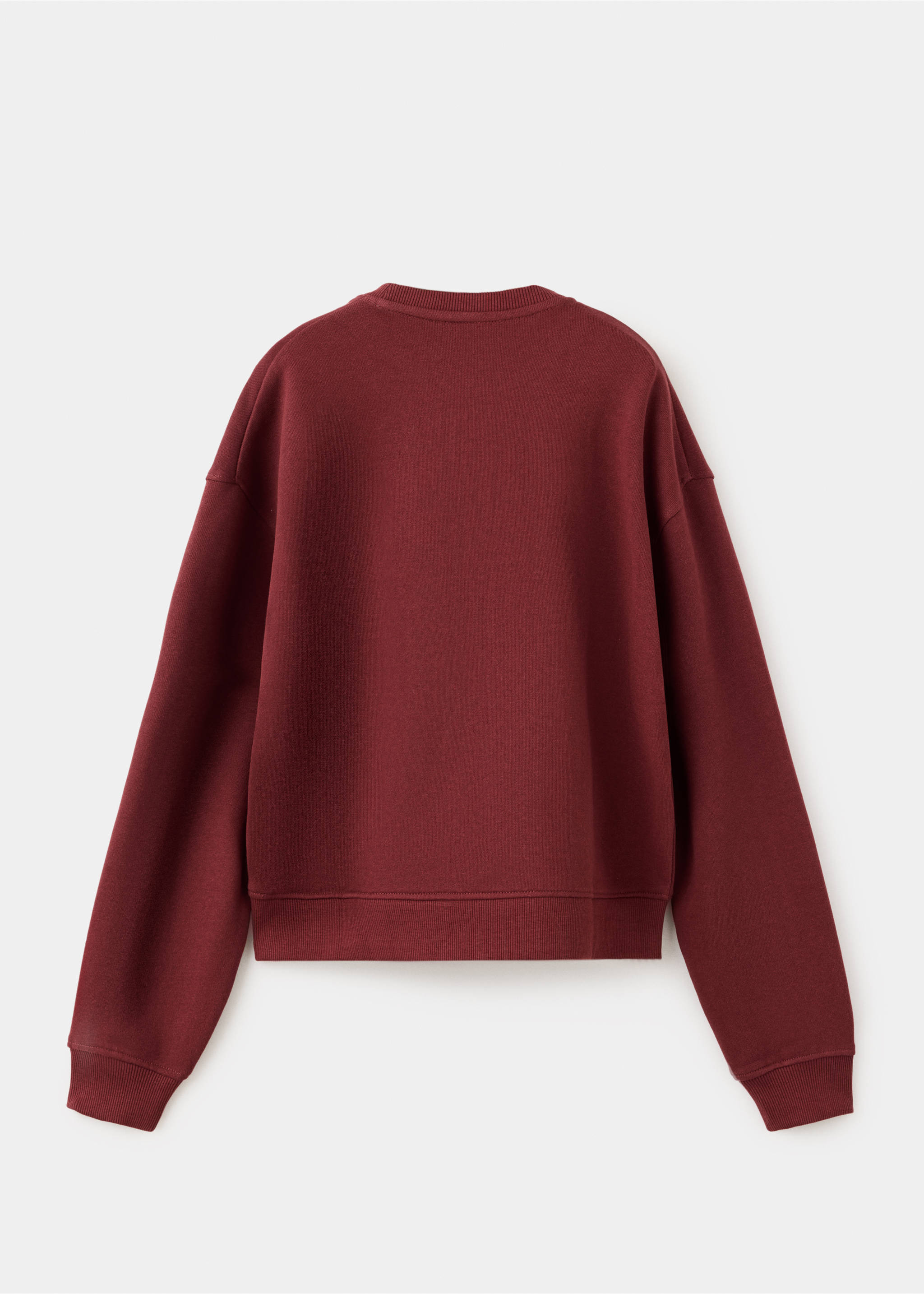 Printed cotton sweatshirt - Reverse of the article, Maroon. Ref: 37026329-00.