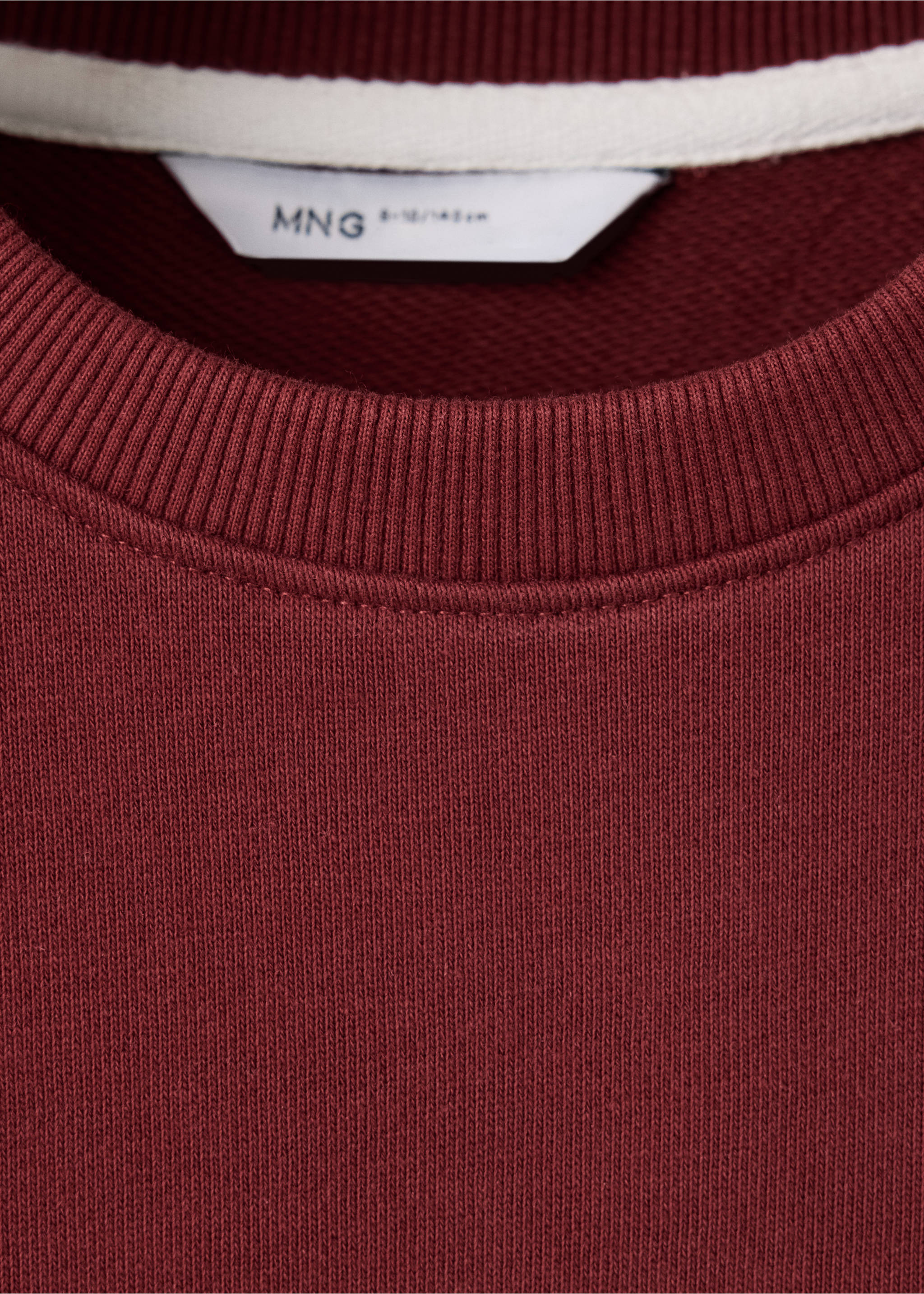 Printed cotton sweatshirt - Details of the article 8, Maroon. Ref: 37026329-00.