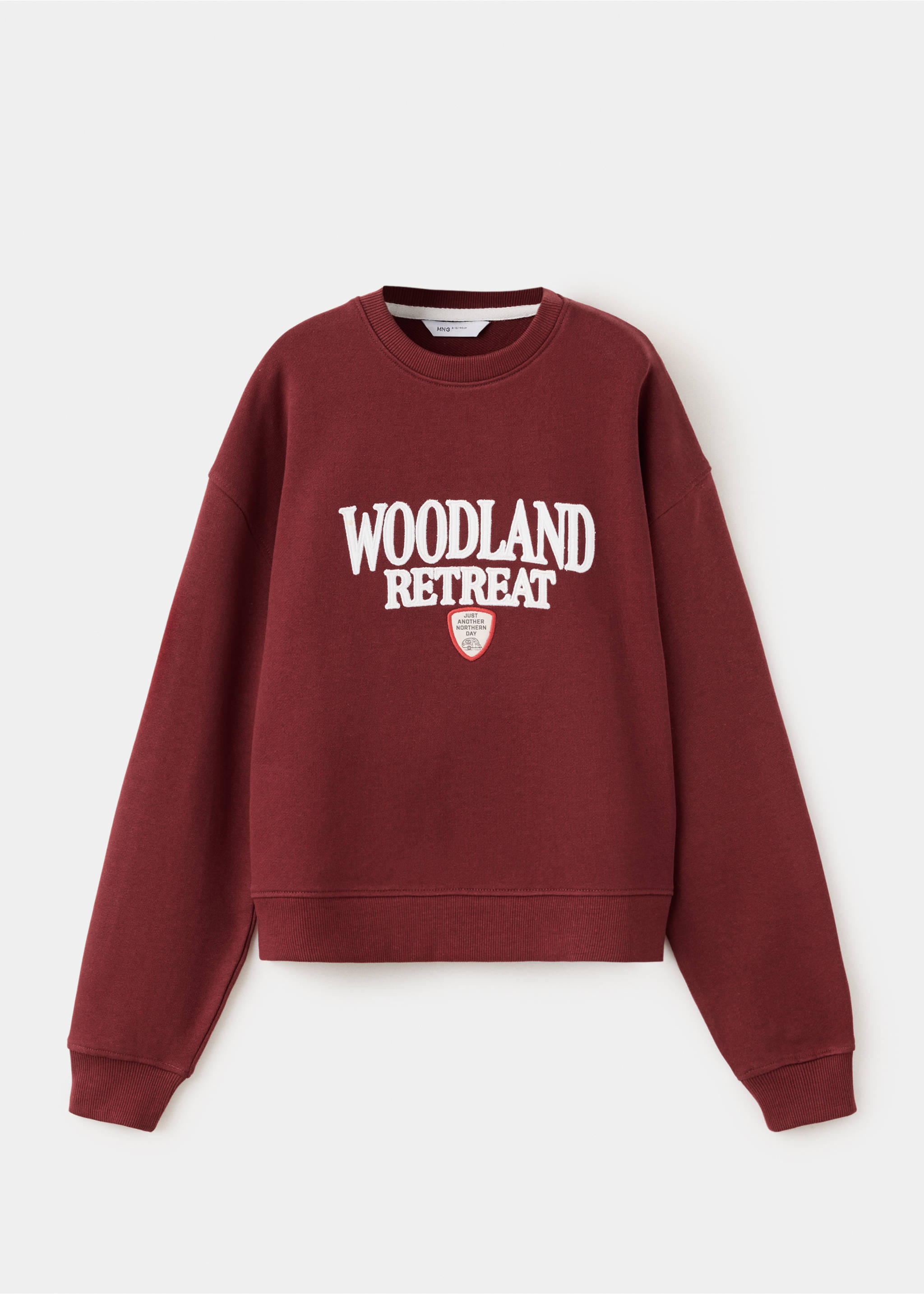 Printed cotton sweatshirt - Article without model, Maroon. Ref: 37026329-00.