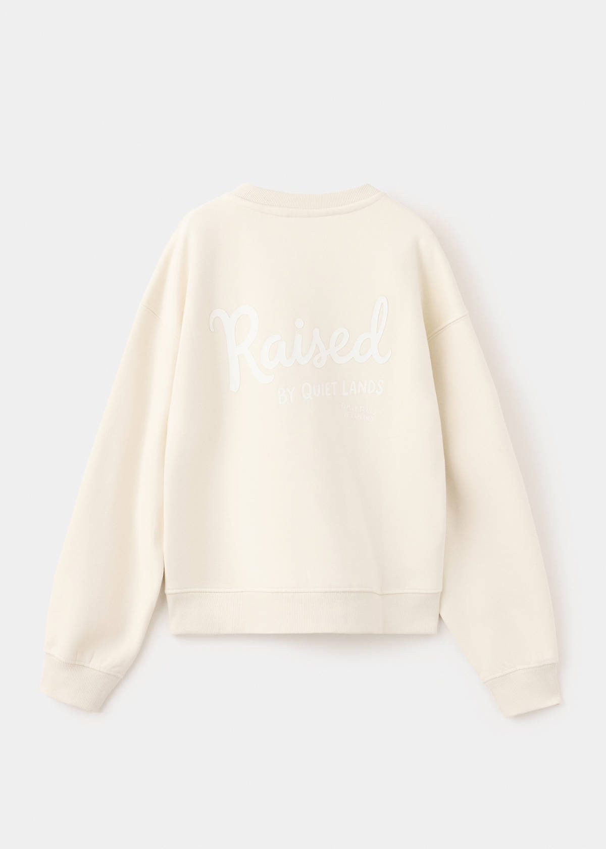 Printed cotton sweatshirt — Ecru