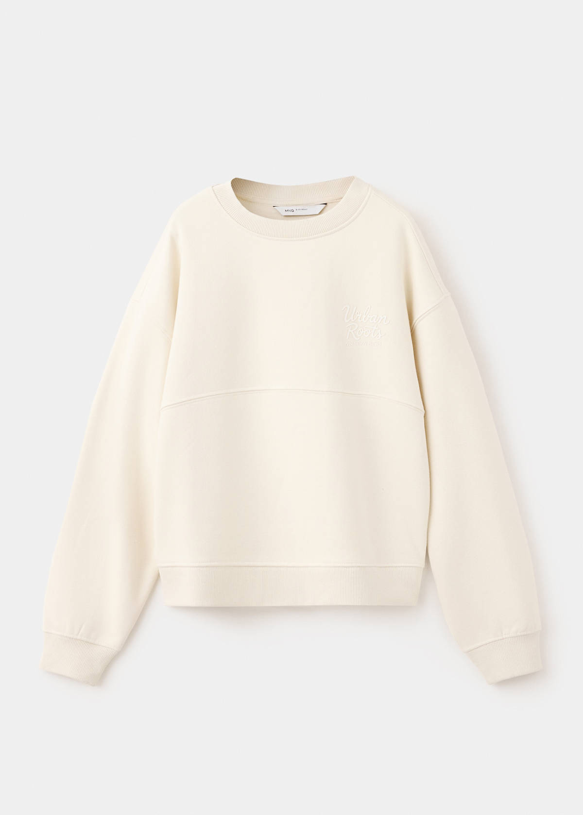 Printed cotton sweatshirt — Ecru