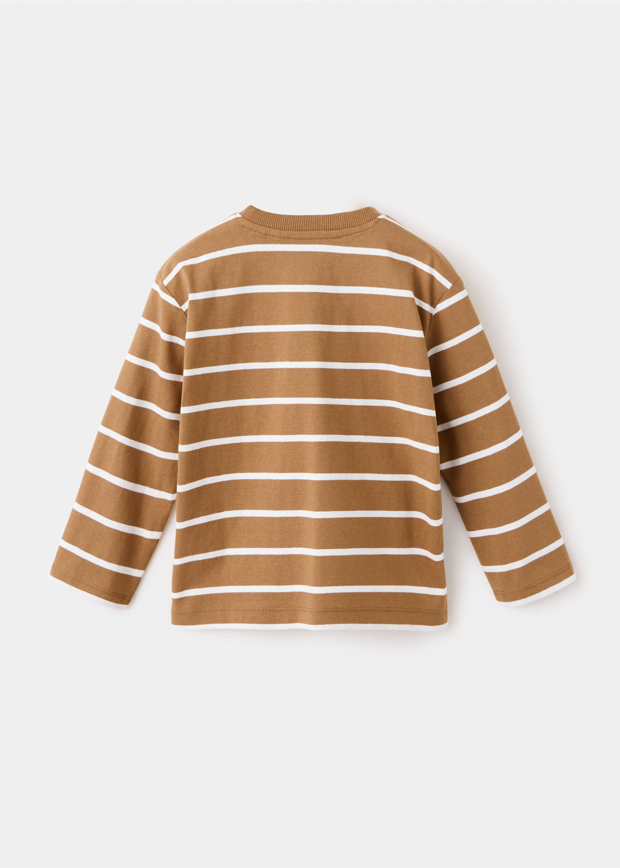 Striped cotton T-shirt - Reverse of the article, Caramel. Ref: 37026333-00.