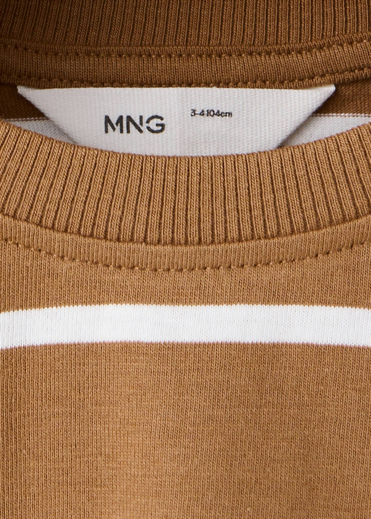 Striped cotton T-shirt — Caramel