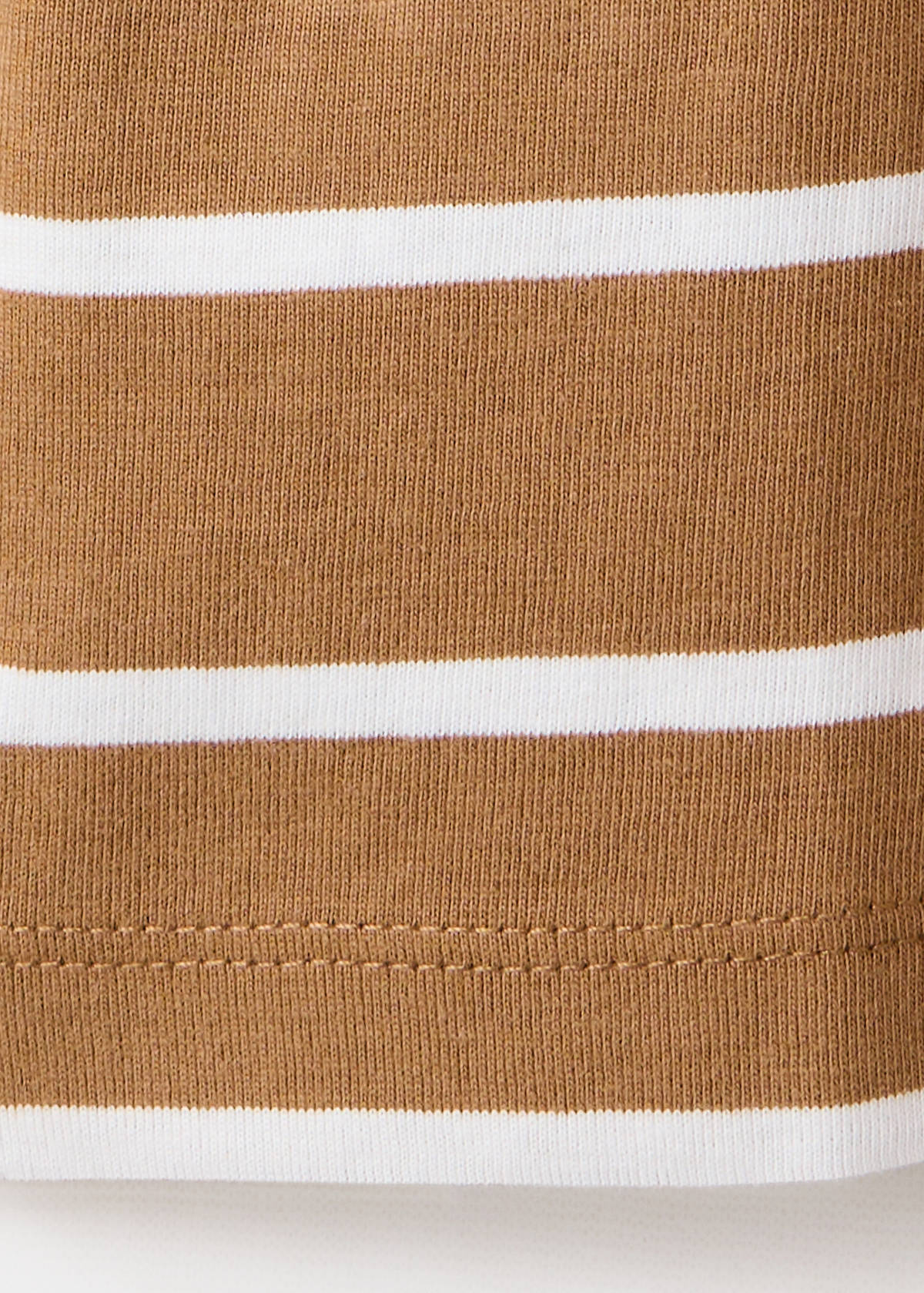 Striped cotton T-shirt — Caramel