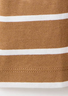 Striped cotton T-shirt — Caramel 7