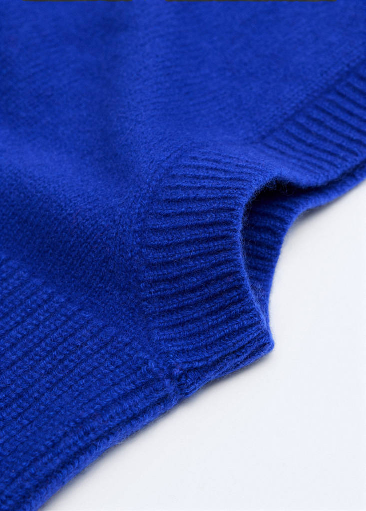Knitted cashmere wool balaclava — Blue