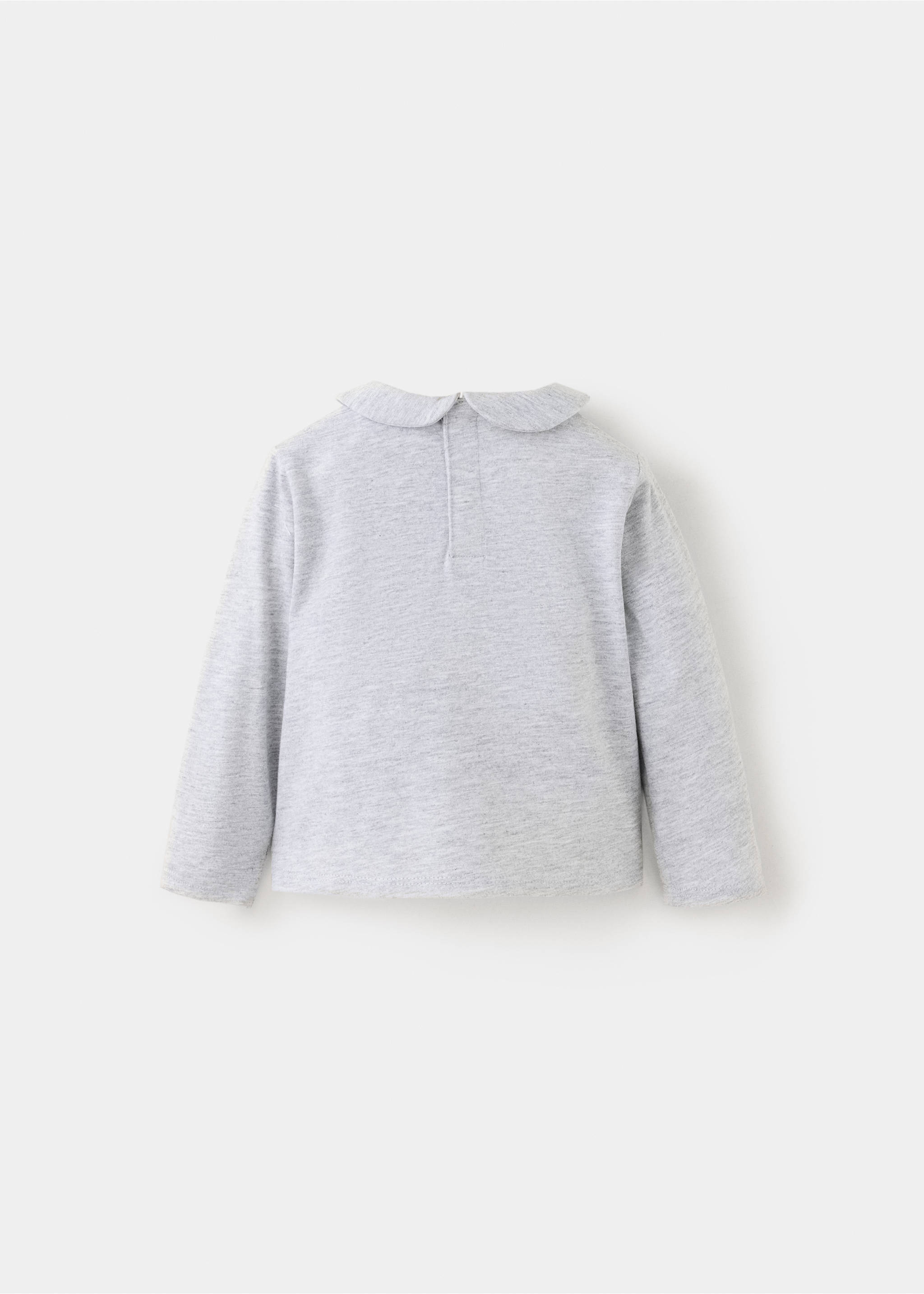 Cotton baby collar T-shirt - Reverse of the article, Medium Heather Grey. Ref: 37026339-00.