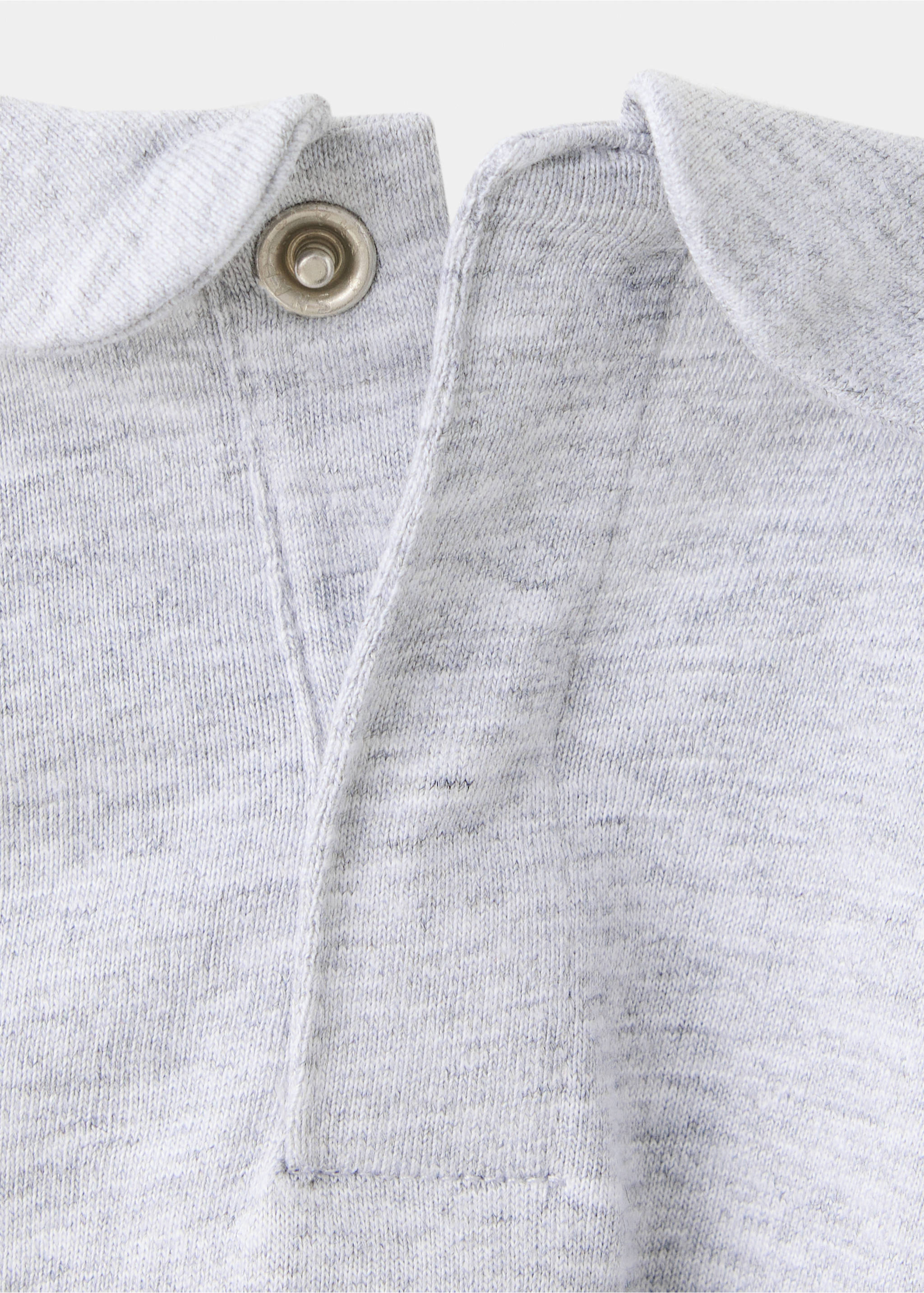 Cotton baby collar T-shirt - Details of the article 8, Medium Heather Grey. Ref: 37026339-00.