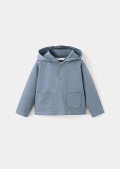 Hooded sweatshirt with pockets — Indigo Blue 1