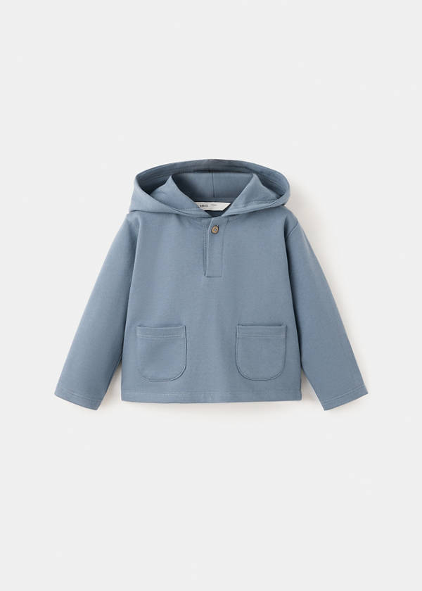 Hooded sweatshirt with pockets — Indigo Blue