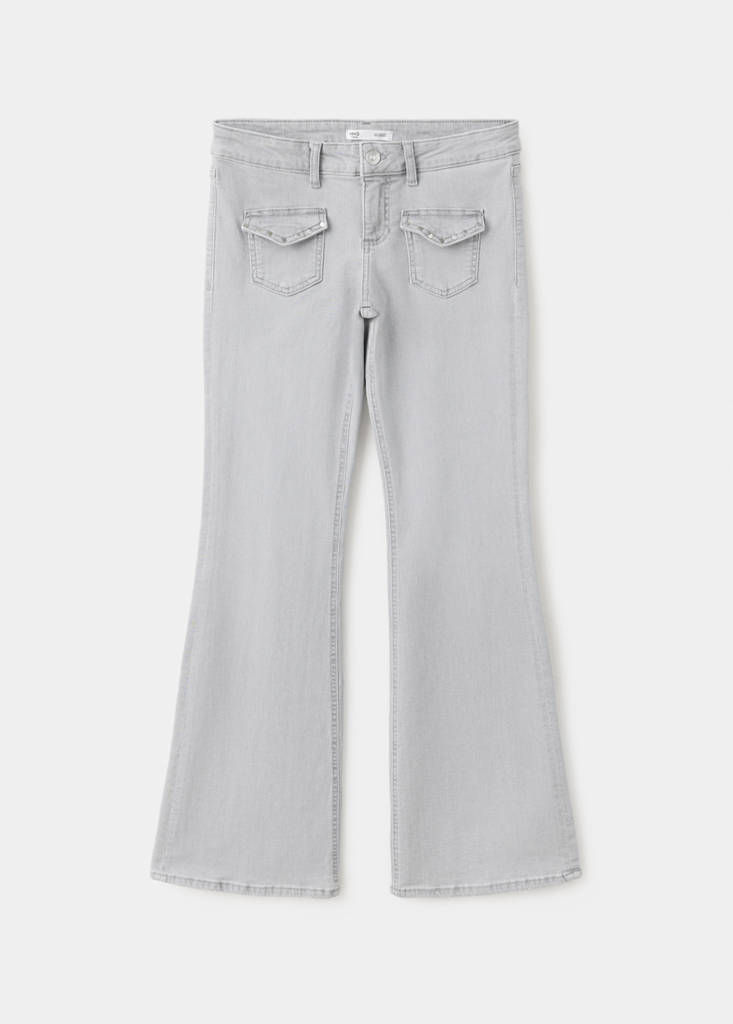 Flared jeans with studs — Denim Grey