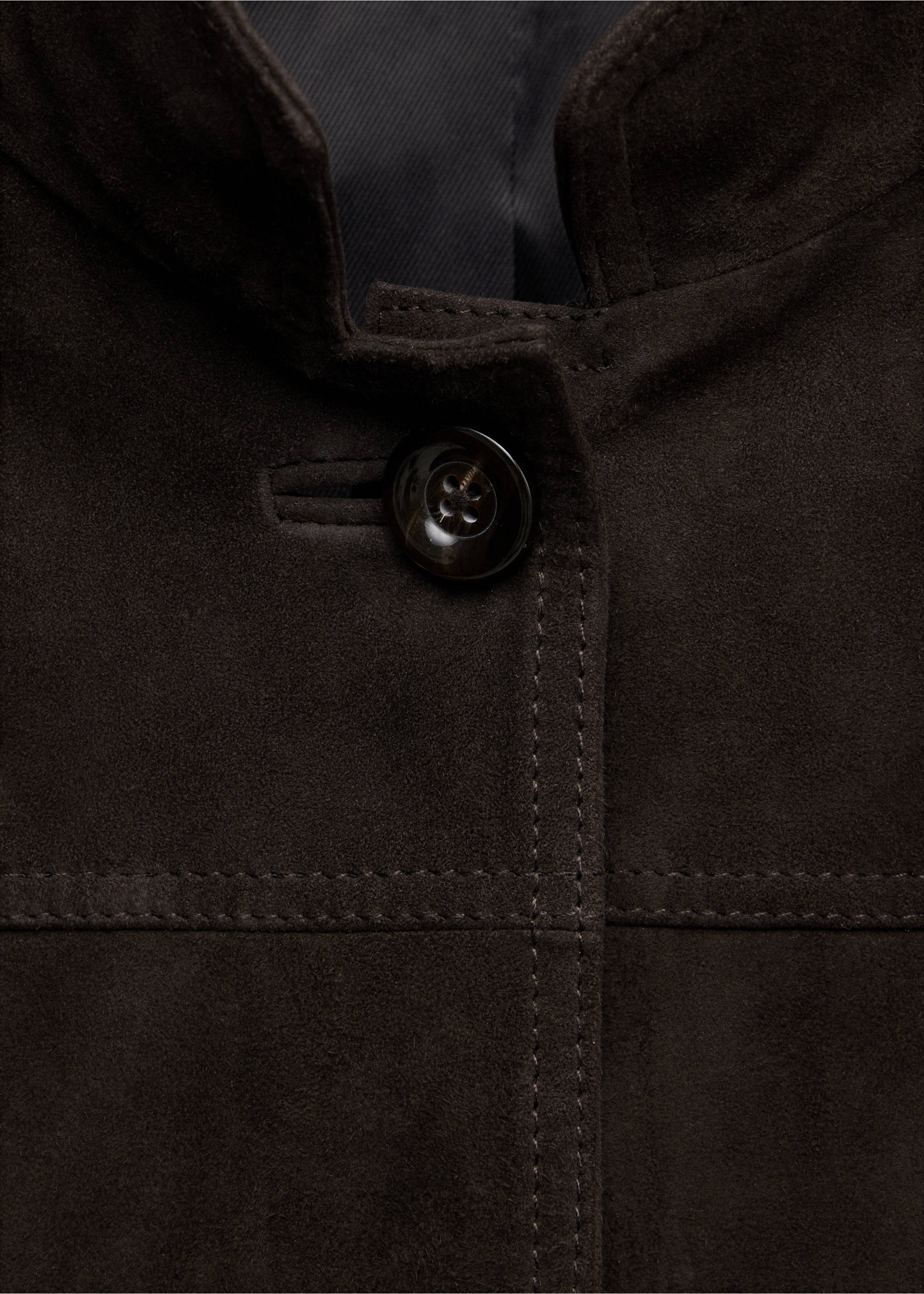 Veste daim col officier - Détail de l'article 8, Gris. Ref: 37026350-00.