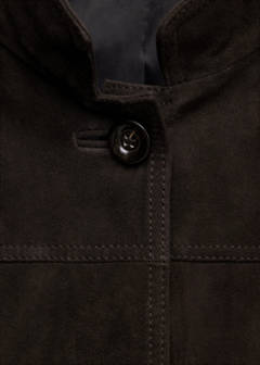 Suede jacket with strap collar — Grey 6
