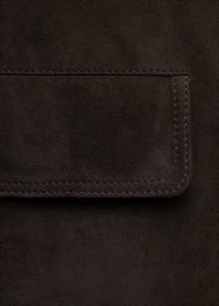 Suede jacket with strap collar — Grey 7