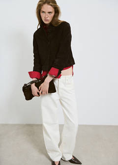 Suede jacket with strap collar — Grey 9