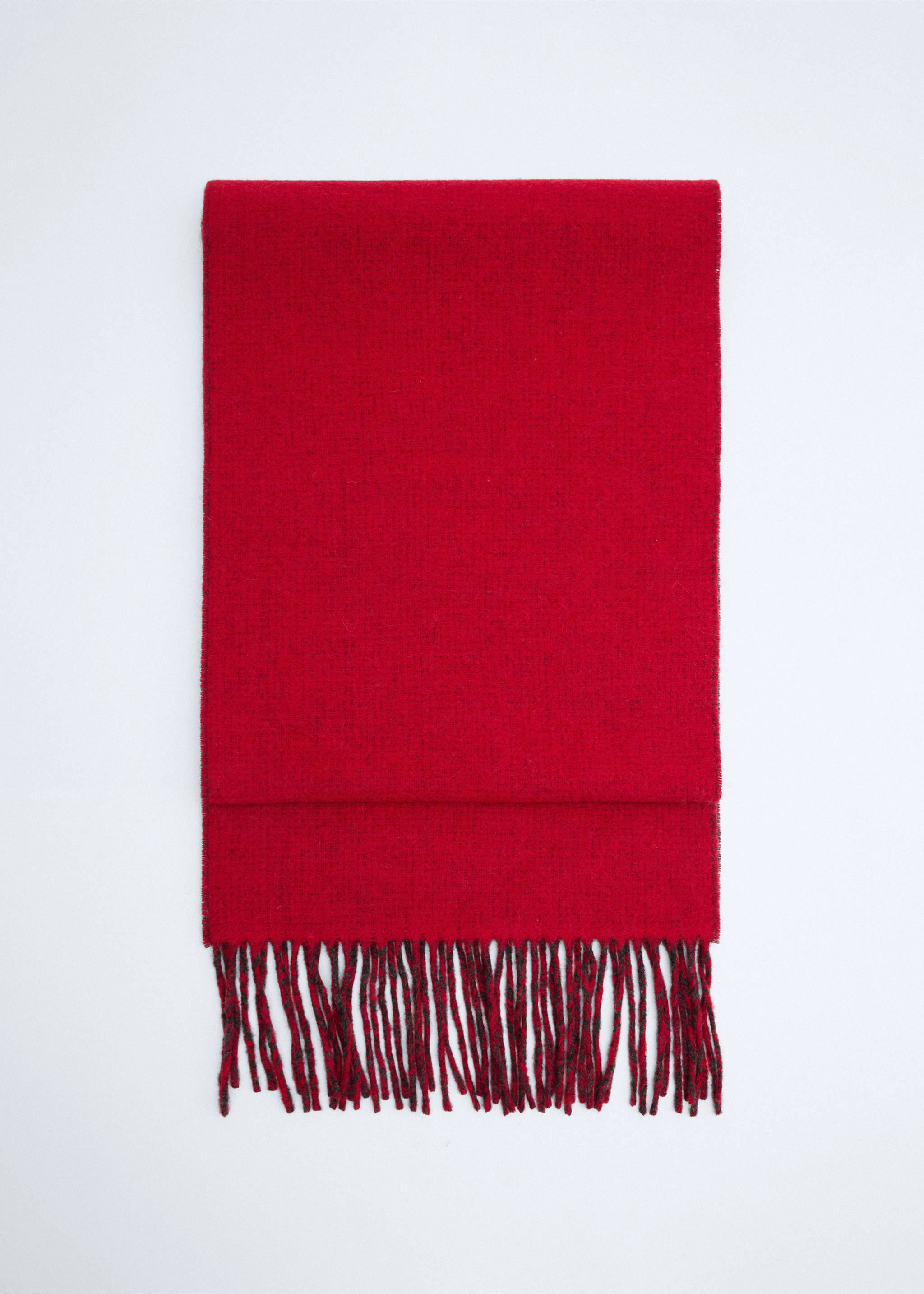 100% reversible wool scarf - Article without model, Red. Ref: 37026353-00.