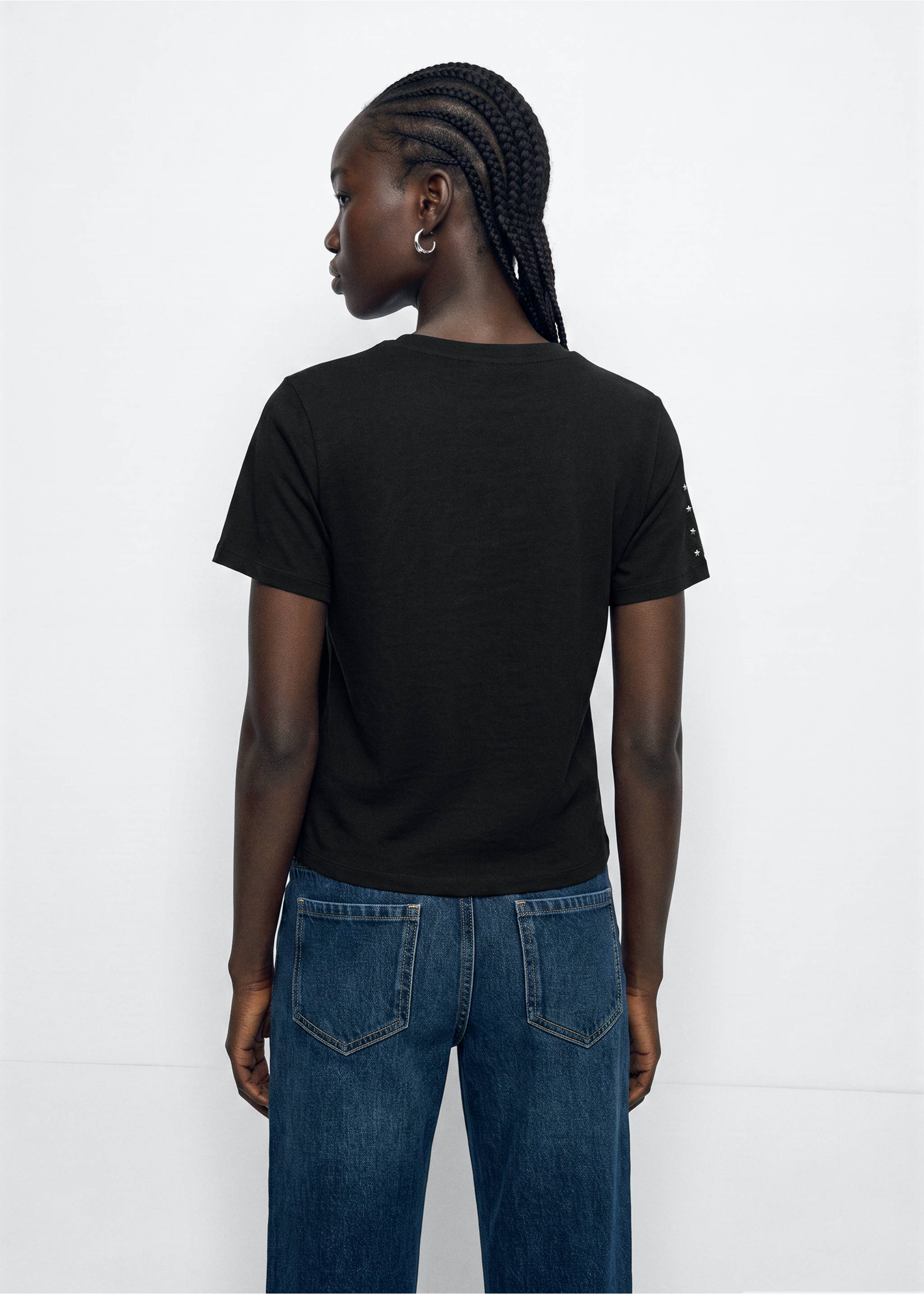 T-shirt starry - Verso de l’article, Noir. Ref: 37026355-00.