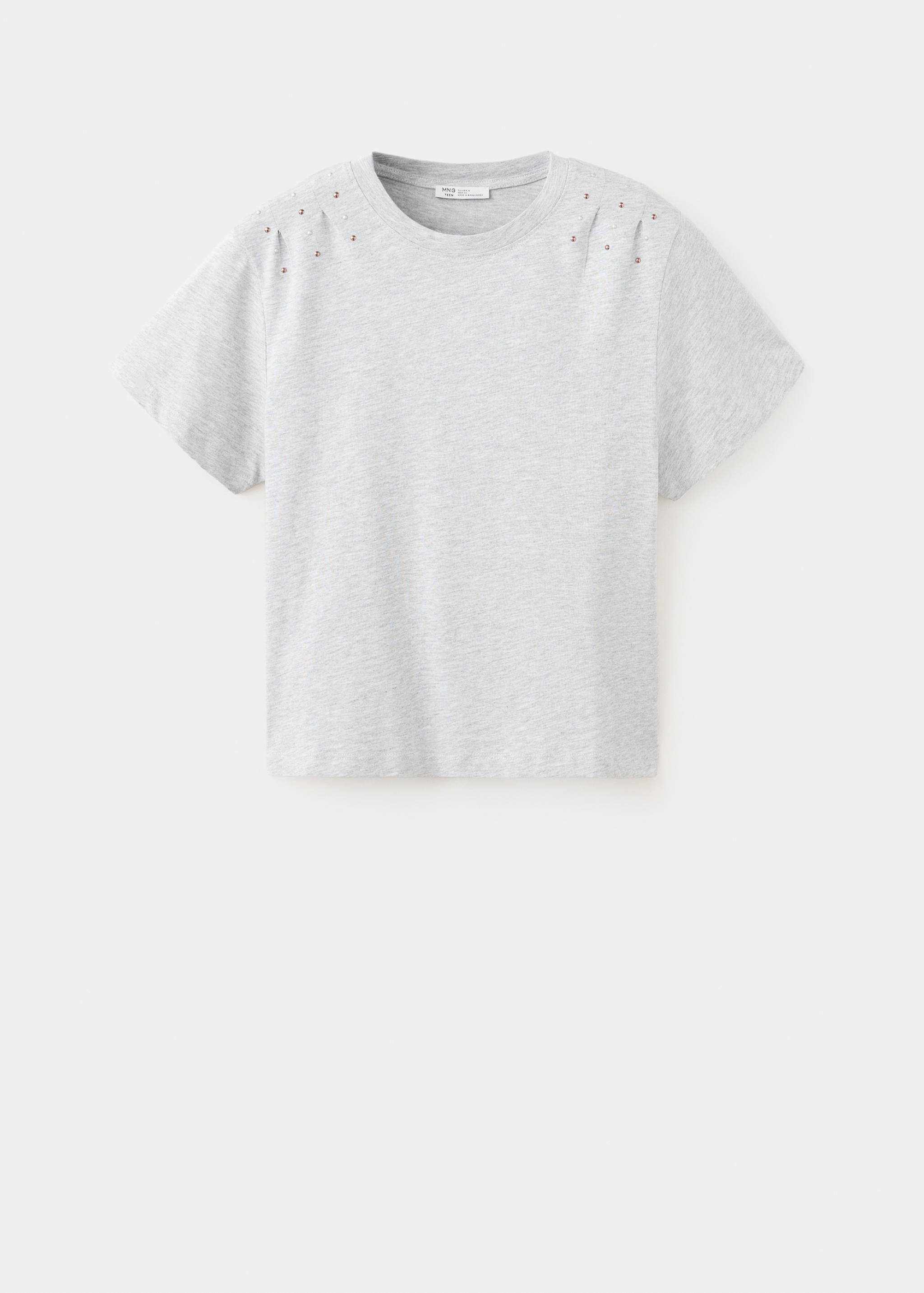 Camiseta algodón pliegues y aplicaciones metálicas - Artículo sin modelo