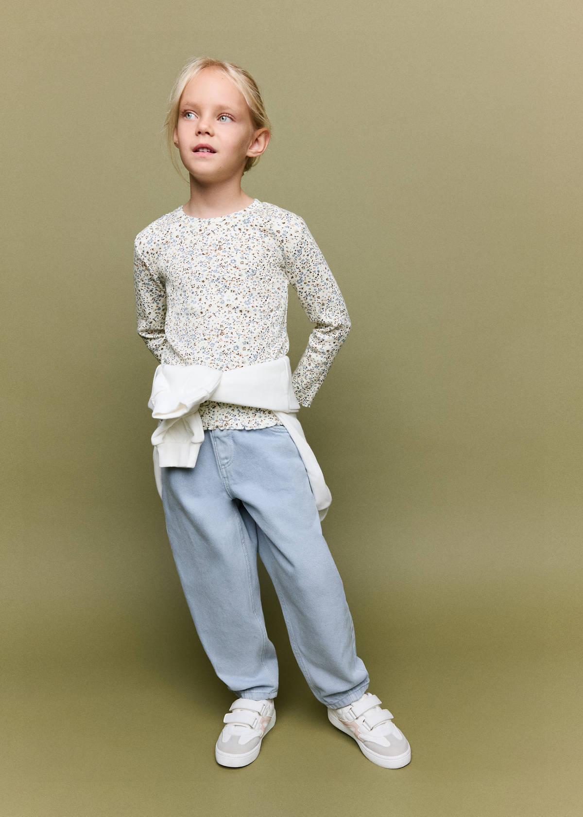 Ribbed flower T-shirt — Off White