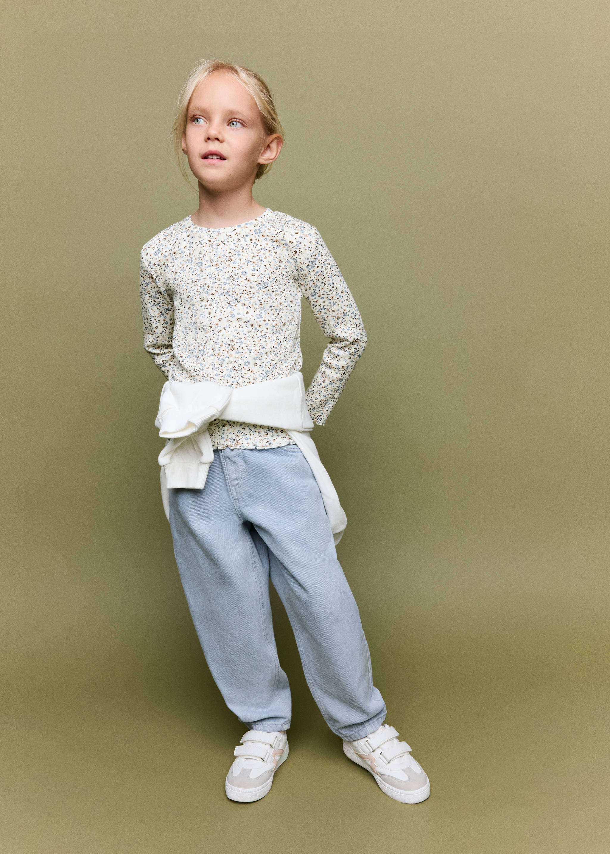 Ribbed flower T-shirt - General plane