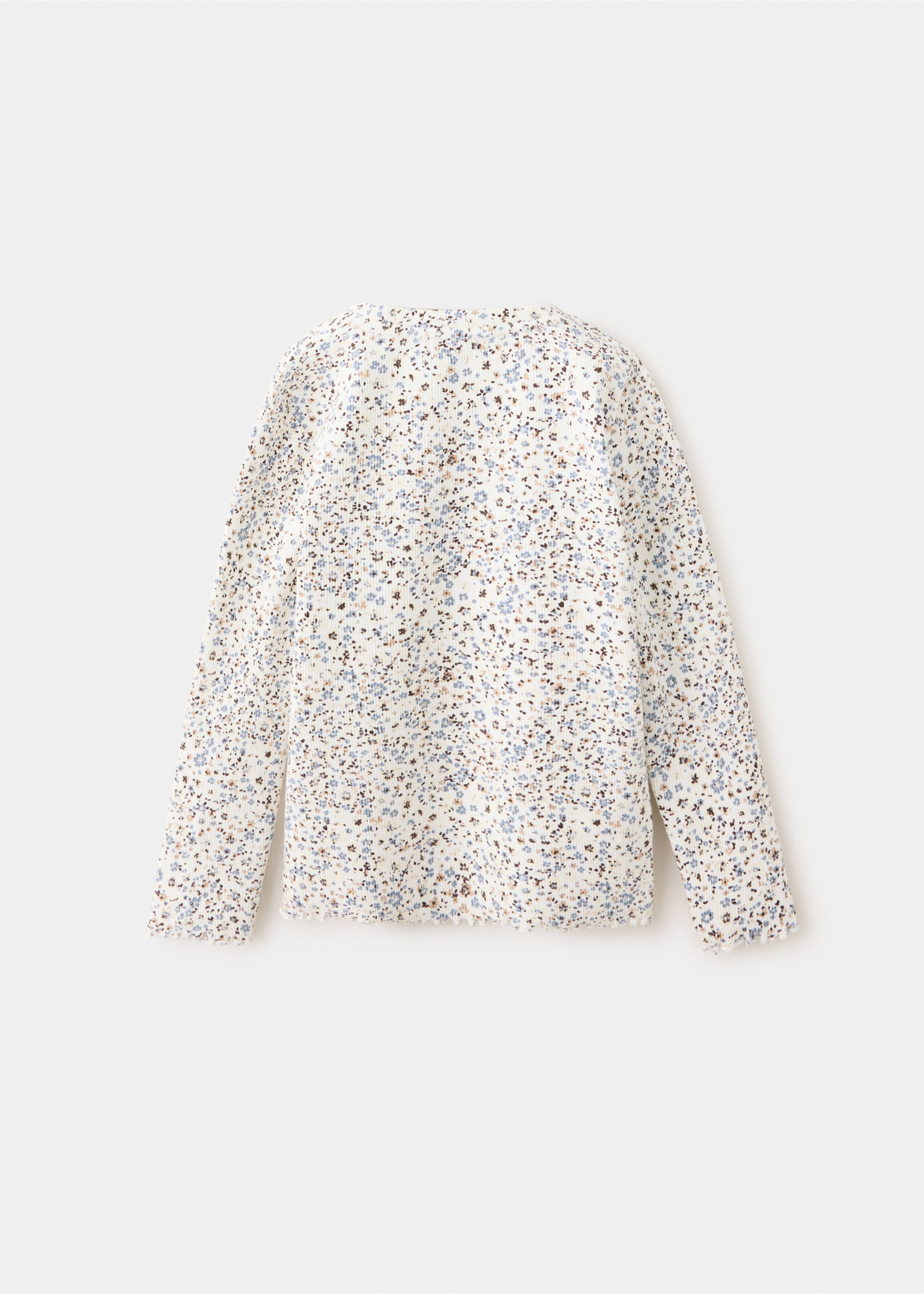 Ribbed flower T-shirt - Reverse of the article, Off White. Ref: 37026358-00.