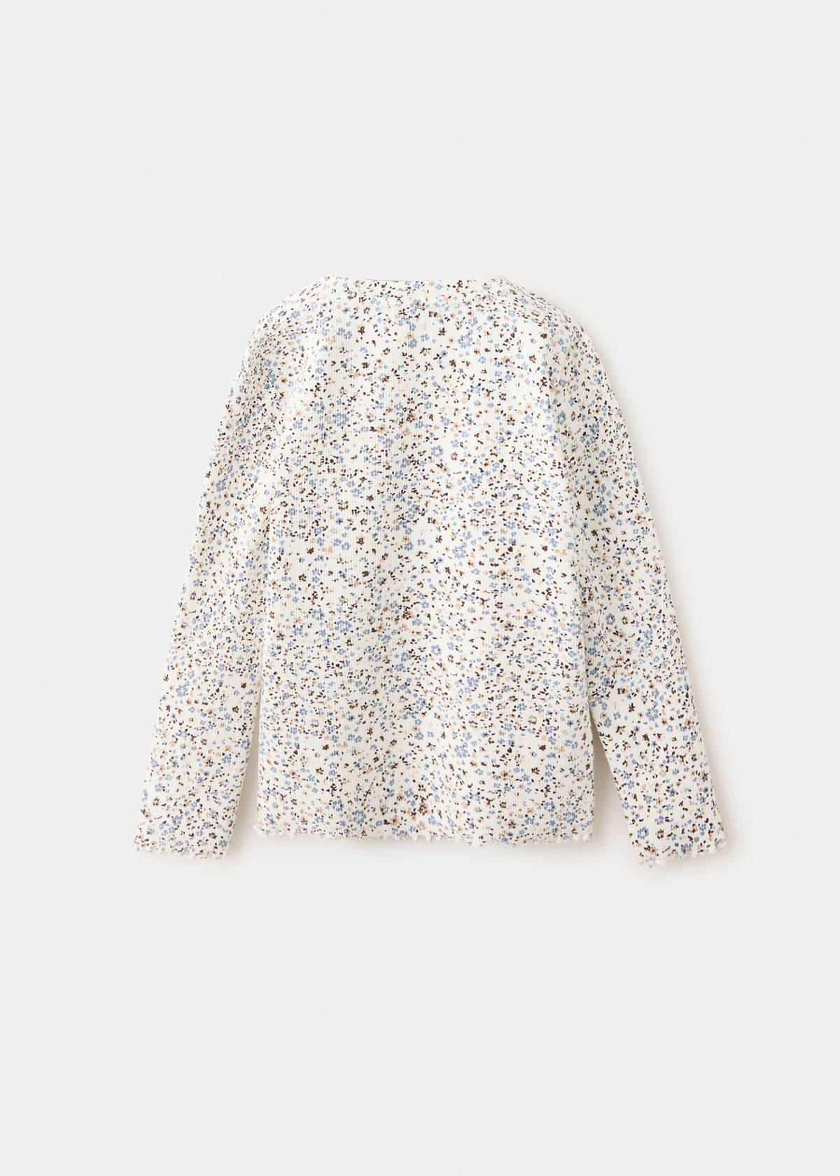 Ribbed flower T-shirt — Off White