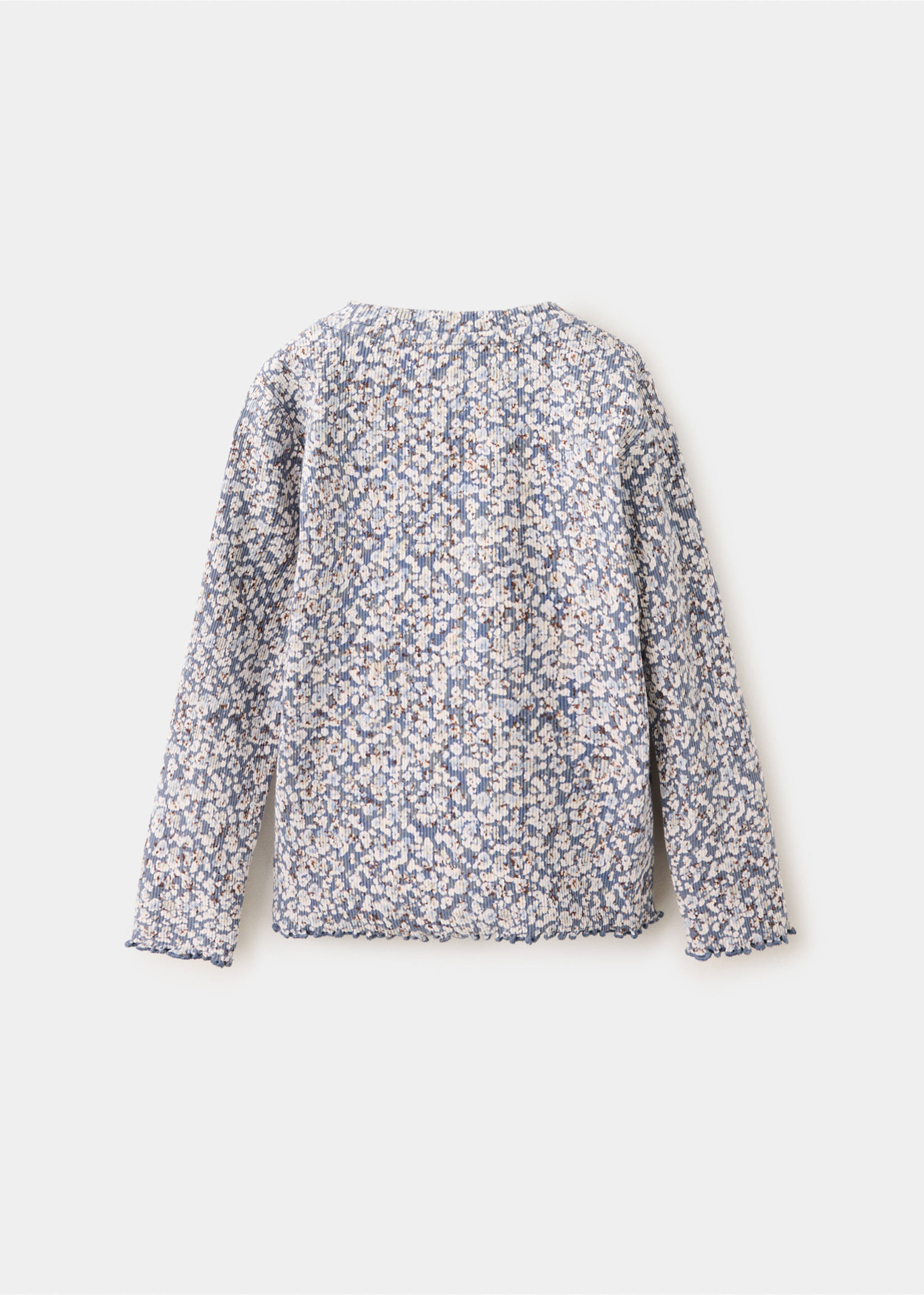 Ribbed flower T-shirt - Reverse of the article, Blue. Ref: 37026358-00.