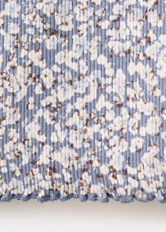 Ribbed flower T-shirt — Blue 6
